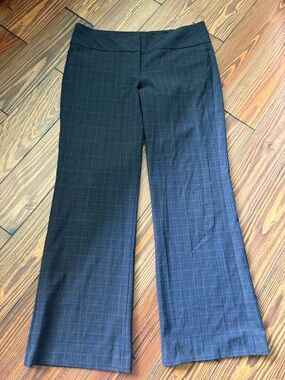 Express Women's Navy Plaid Wide-Leg Pants